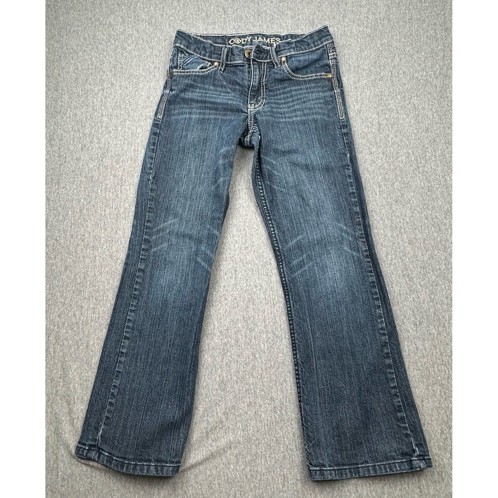 Cody James Jeans Bootcut Boys Sz 12 Western Stretch Denim Whiskered Cowboy Rodeo